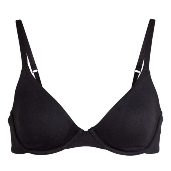 NWT- SKIMS COTTON UNDERWIRE jersey BRA | SOOT - Picture 1 of 3